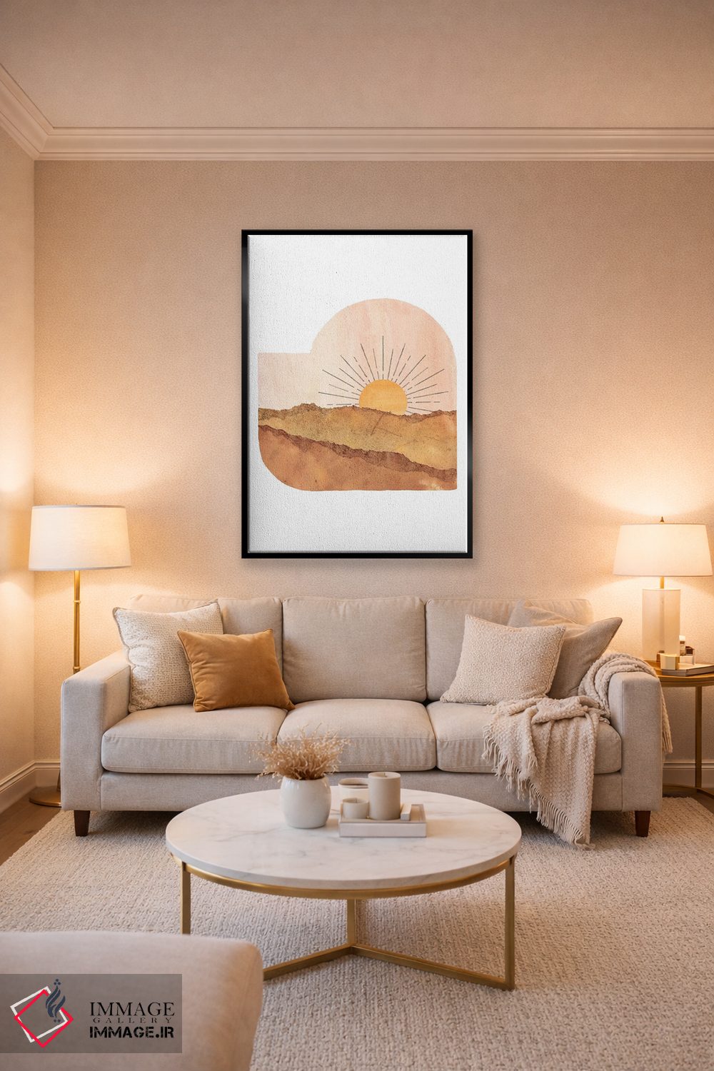 تابلو مینیمال Abstract Shape,منظره تراکوتا با فرم انتزاعی اثر ویلز وی - D4B