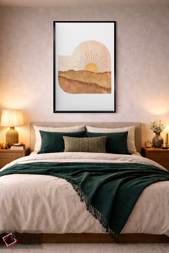 تابلو مینیمال Abstract Shape,منظره تراکوتا با فرم انتزاعی اثر ویلز وی - D5B