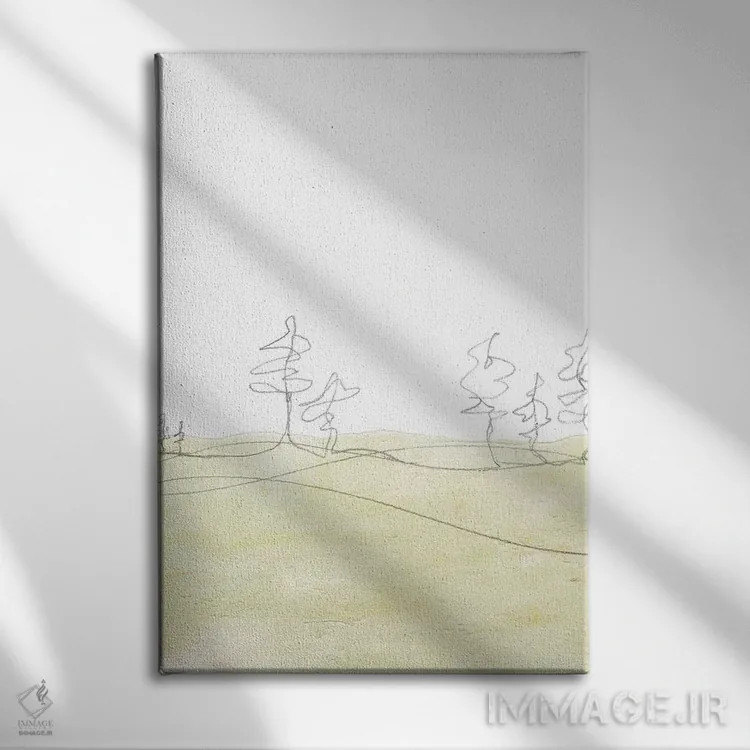 تابلو مینیمال منظره ملایم مینیمالیستی اثر ویلز وی - نمای روبهرو روی دیوار