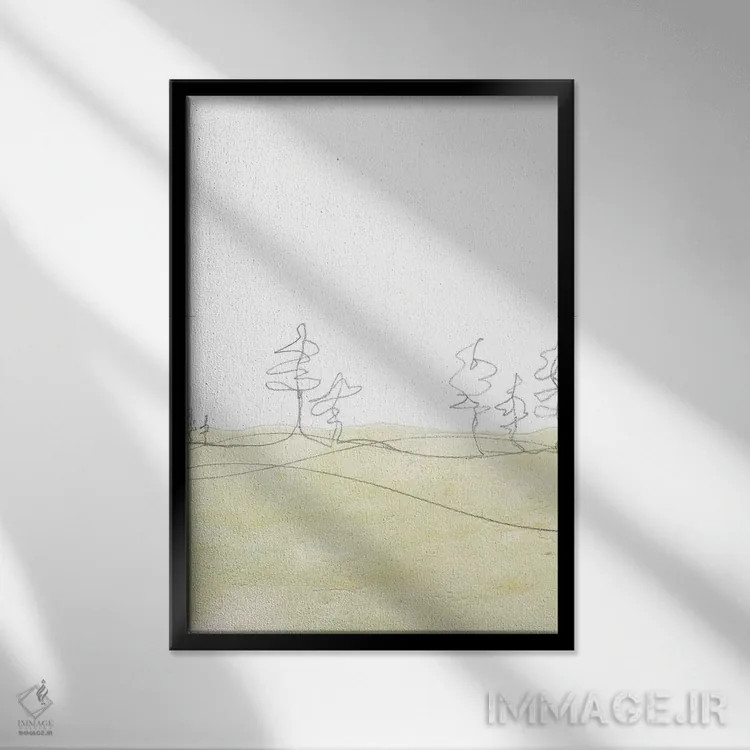 تابلو مینیمال منظره ملایم مینیمالیستی اثر ویلز وی - نمای قابدار مشکی