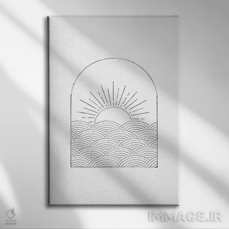تابلو مینیمال طلوع خورشید از طاق شماره ۲۱ اثر ویلز وی - نمای روبهرو روی دیوار