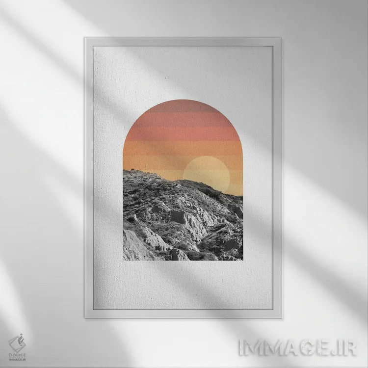 تابلو مینیمال طلوع قوس دار سیزده اثر ویلز وی - نمای قابدار سفید