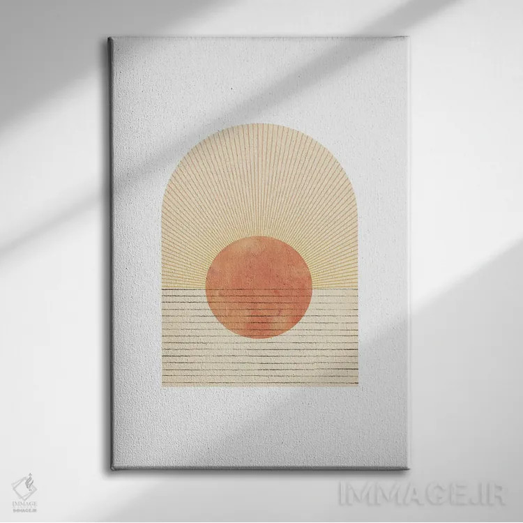 تابلو مینیمال طلوع خورشید مینیمال از طاق شماره ۵۱ اثر ویلز وی - نمای روبهرو روی دیوار