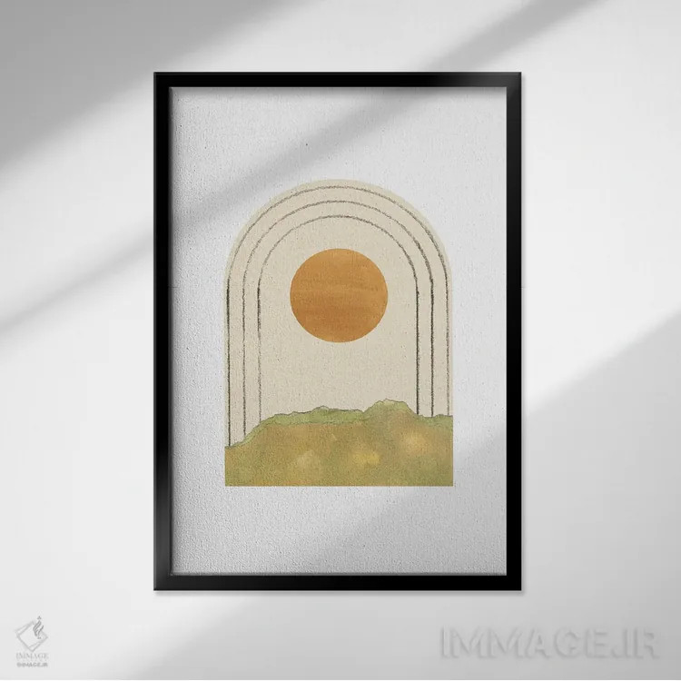 تابلو مینیمال منظره طاق شماره ۴۳ اثر ویلز وی - نمای قابدار مشکی