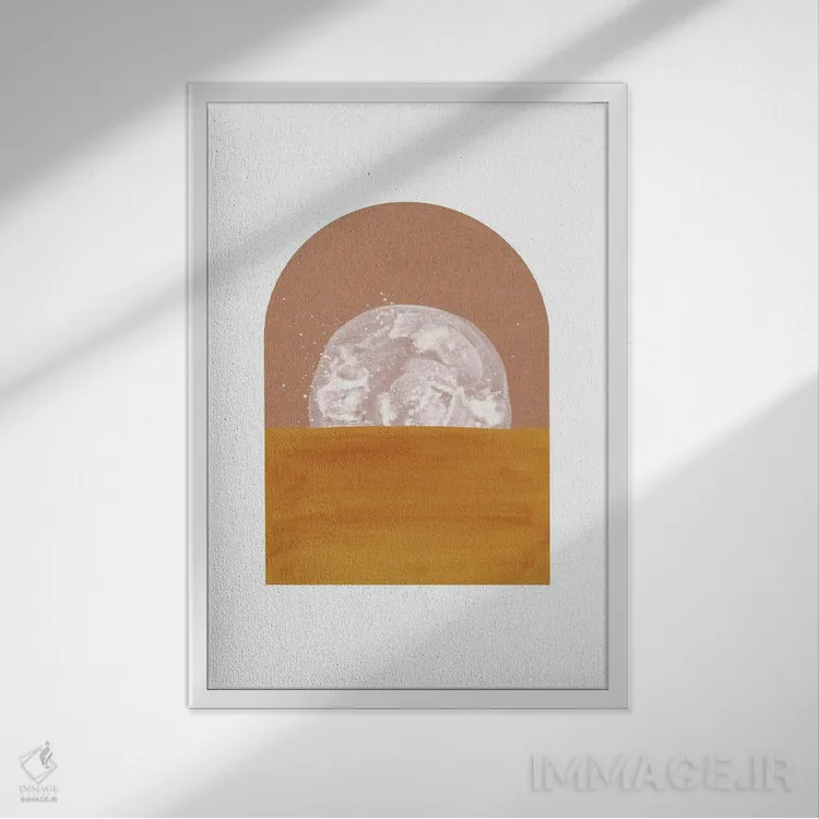 تابلو مینیمال غروب بوهویی از طاق شماره ۴۷ اثر ویلز وی - نمای قابدار سفید