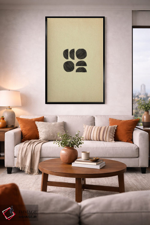 تابلو مینیمال اشکال سیاه مینیمال اثر ویلز وی - D3B