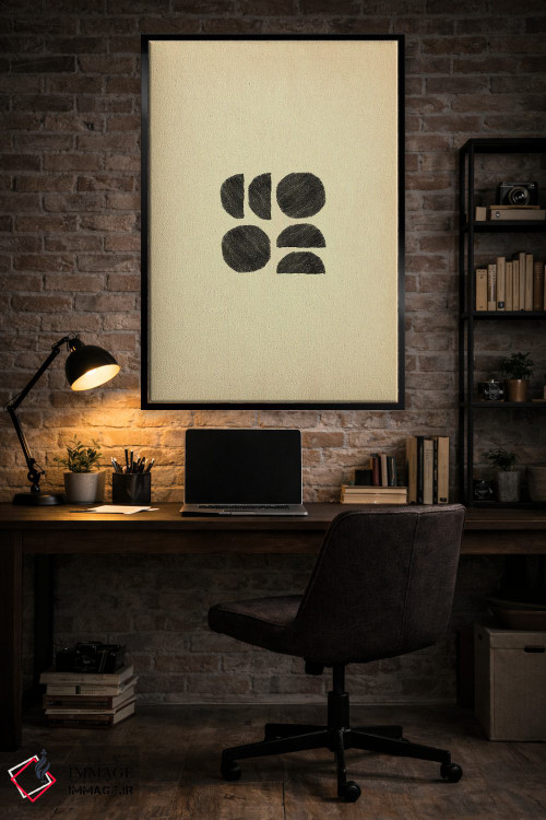 تابلو مینیمال اشکال سیاه مینیمال اثر ویلز وی - D6B