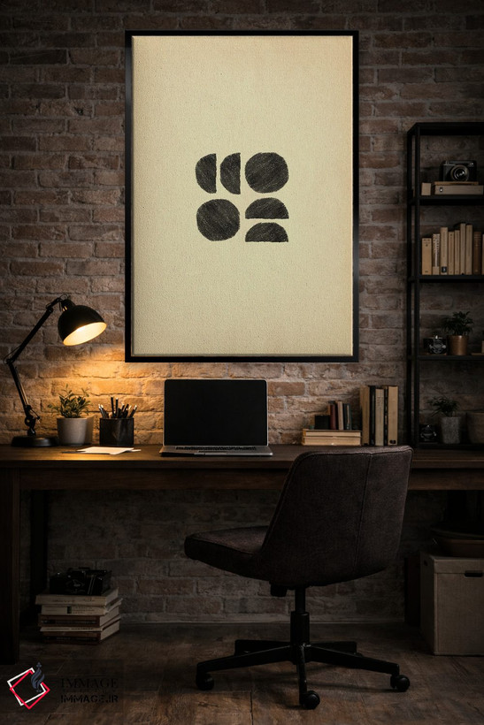تابلو مینیمال اشکال سیاه مینیمال اثر ویلز وی - D6B