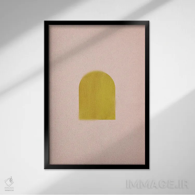 تابلو مینیمال طاق زنگاری و صورتی اثر ویلز وی - نمای قابدار مشکی