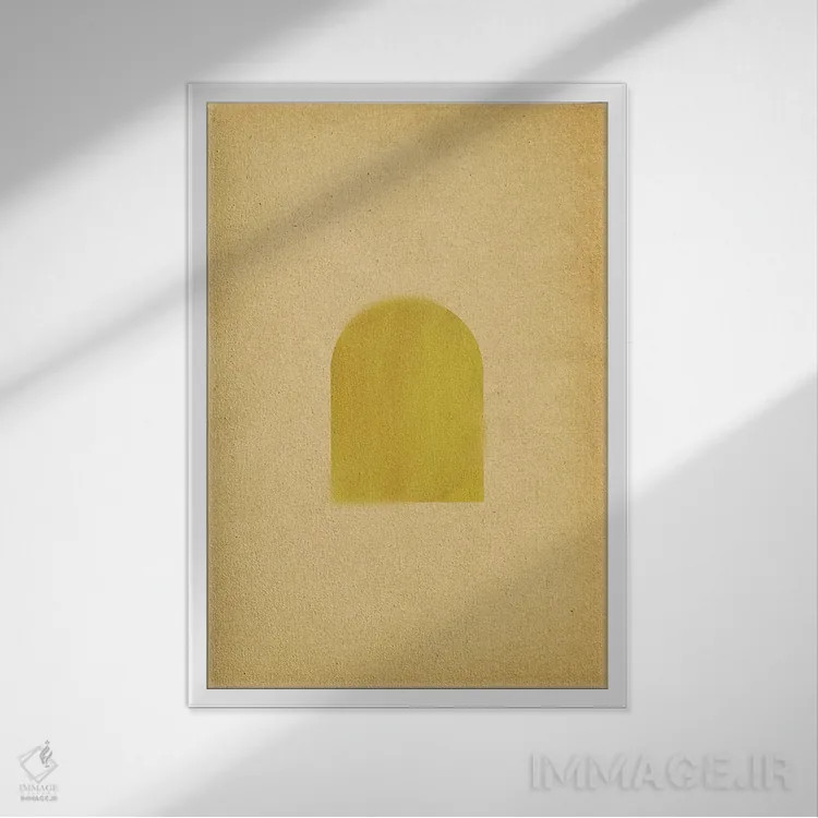 تابلو مینیمال طاق زرد زنگاری اثر ویلز وی - نمای قابدار سفید