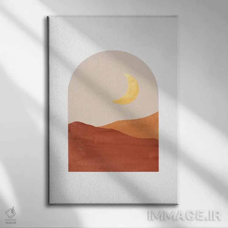 تابلو مینیمال منظره شب انتزاعی اثر ویلز وی - نمای روبهرو روی دیوار