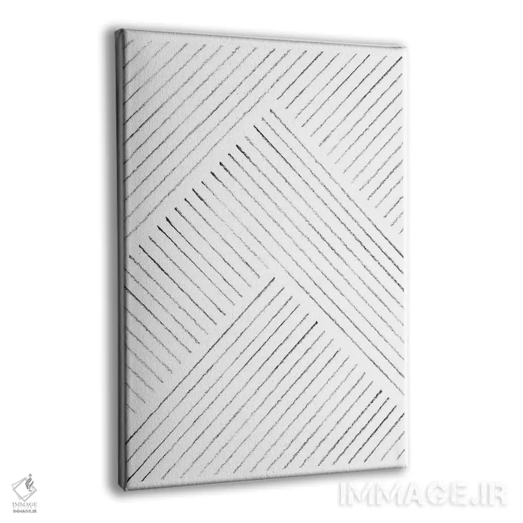تابلو مینیمال نقاشی خطی هندسی اثر ویلز وی - نمای پرسپکتیو محصول