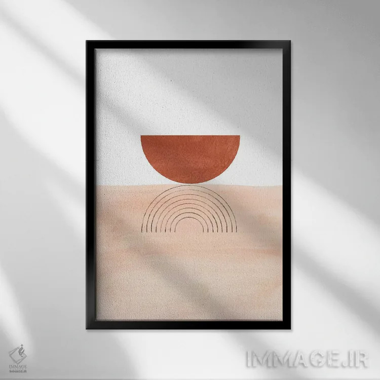 تابلو مینیمال افق هندسی اثر ویلز وی - نمای قابدار مشکی