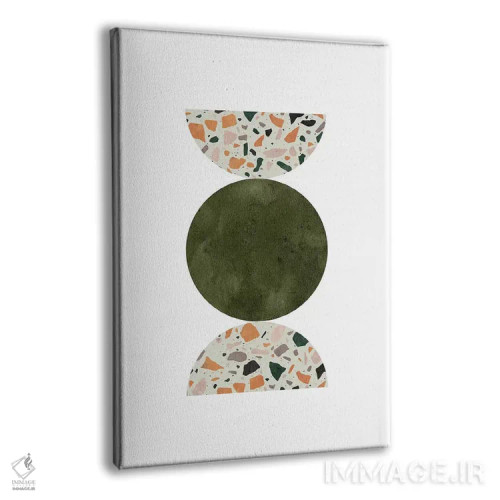 تابلو مینیمال اشکال دایره ای موزاییکی اثر ویلز وی - نمای پرسپکتیو محصول