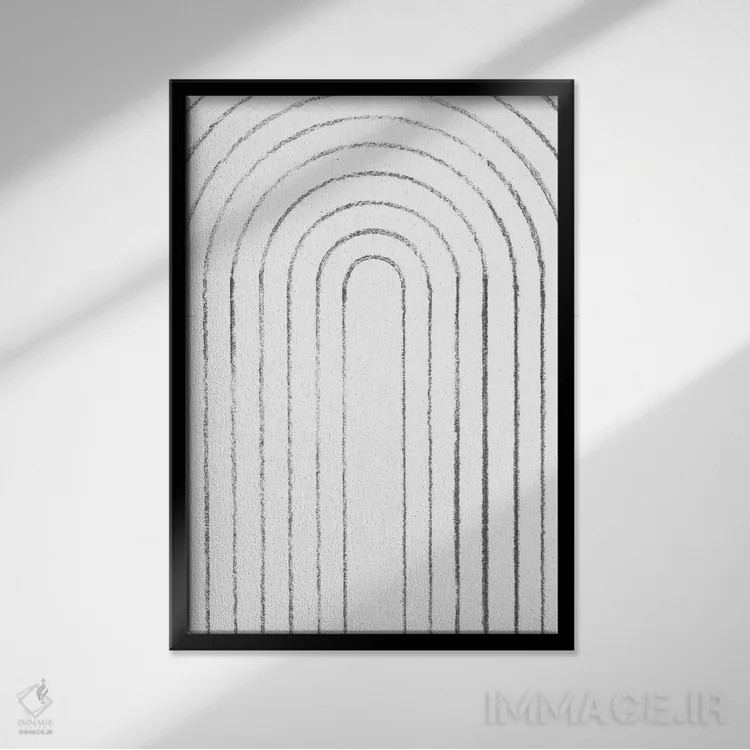 تابلو مینیمال طاق های خطی اثر ویلز وی - نمای قابدار مشکی