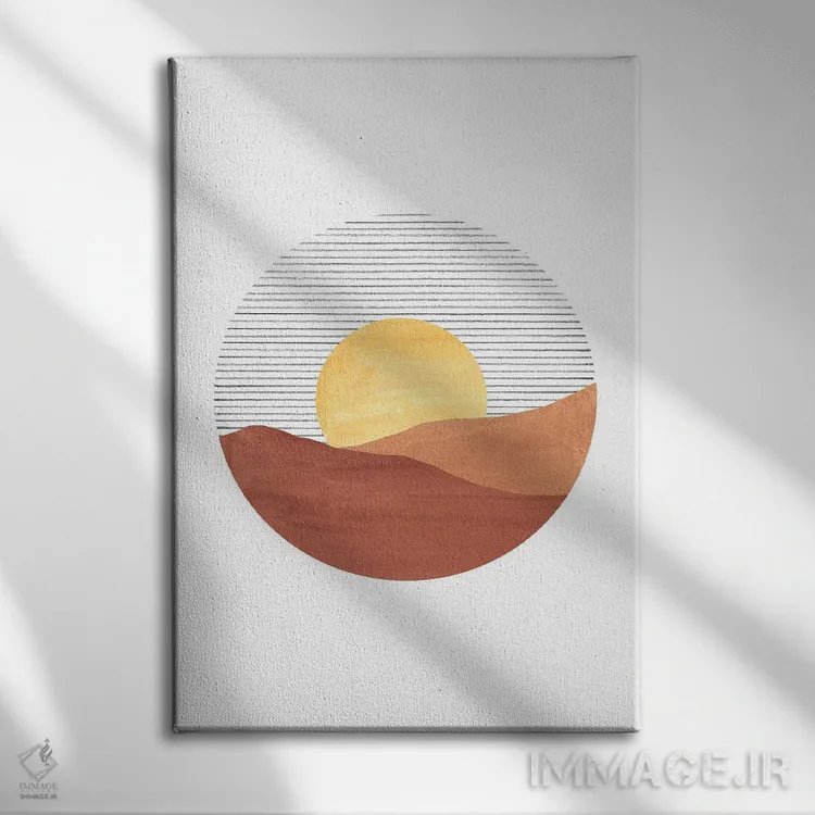 تابلو مینیمال غروب انتزاعی اثر ویلز وی - نمای روبهرو روی دیوار