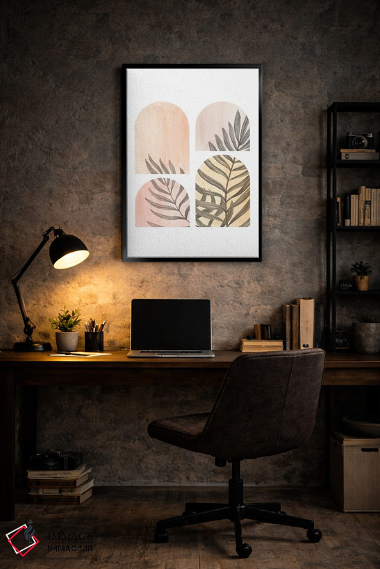 تابلو مینیمال قوس ها و برگ های نخل اثر ویلز وی - D6B