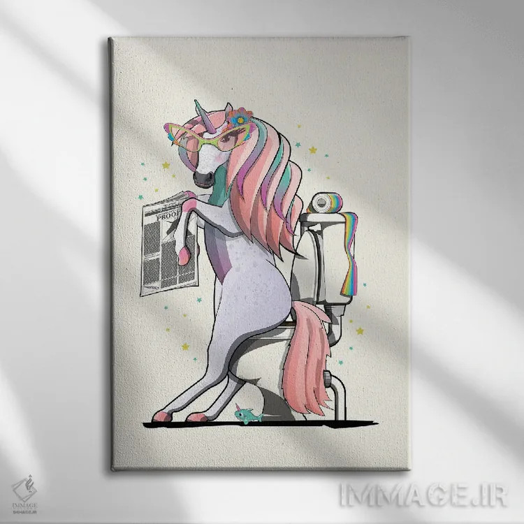 تابلو دکوراتیو تک شاخ روی توالت اثر وایات دیزاین - نمای روبهرو روی دیوار