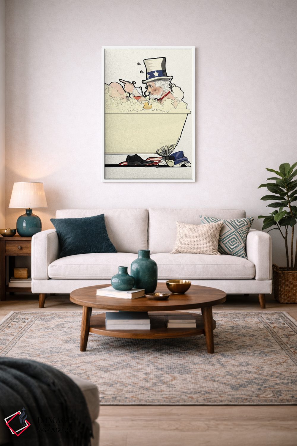 تابلو دکوراتیو عمو سام در حمام اثر وایات دیزاین - D3W