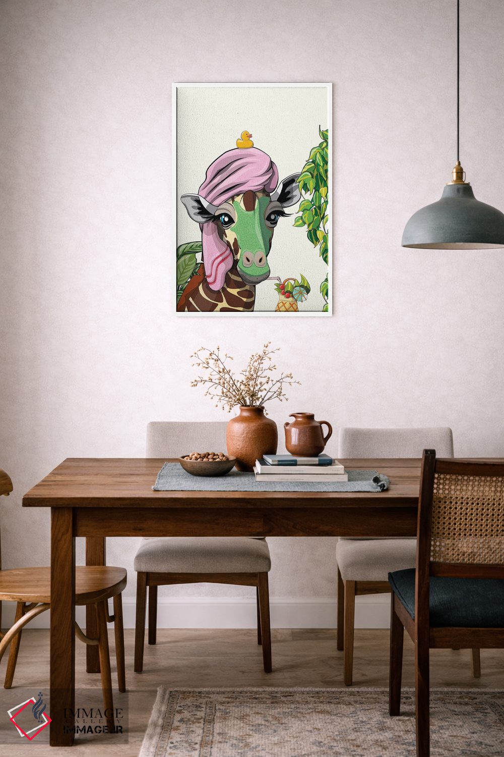 تابلو دکوراتیو زرافه در اسپا اثر وایات دیزاین - D6W
