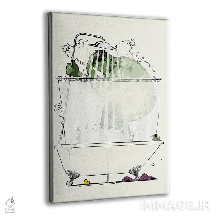 تابلو دکوراتیو هالک زیر دوش اثر وایات دیزاین - نمای پرسپکتیو محصول