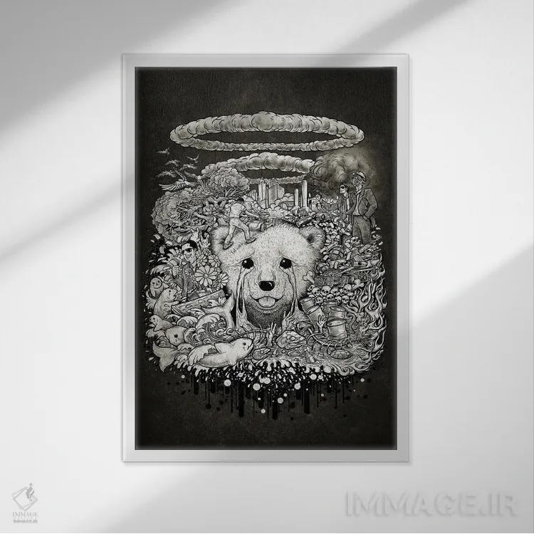 تابلو دکوراتیو نجات دنیا اثر وینیا سنگسورن - نمای قابدار سفید