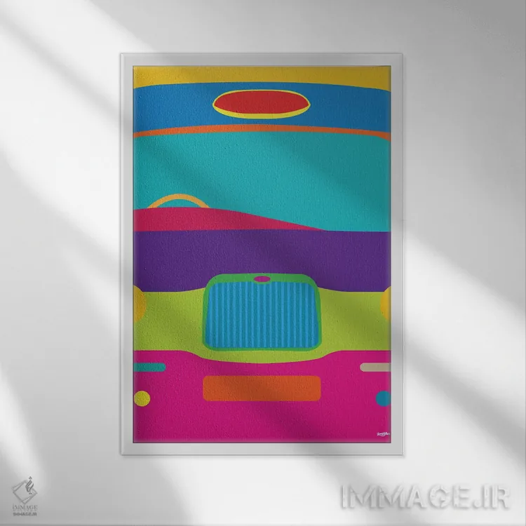 تابلو دکوراتیو تاکسی اثر یونی آلتر - نمای قابدار سفید
