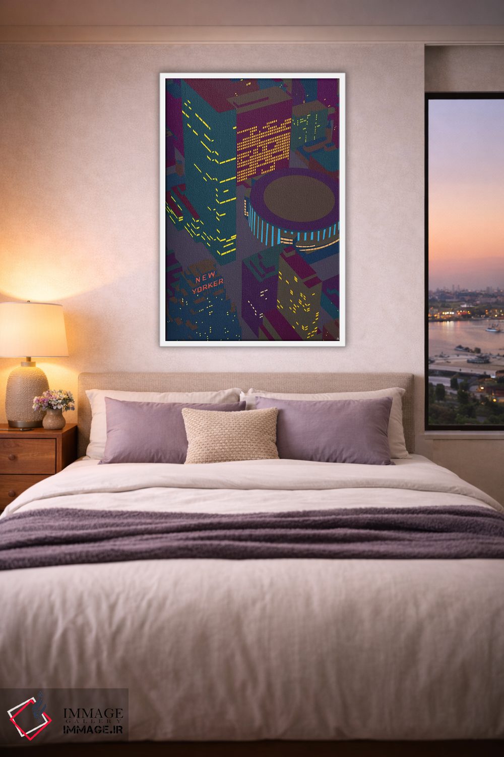 تابلو مدرن مدیسن اسکوئر گاردن در شب اثر یونی آلتر - D3W
