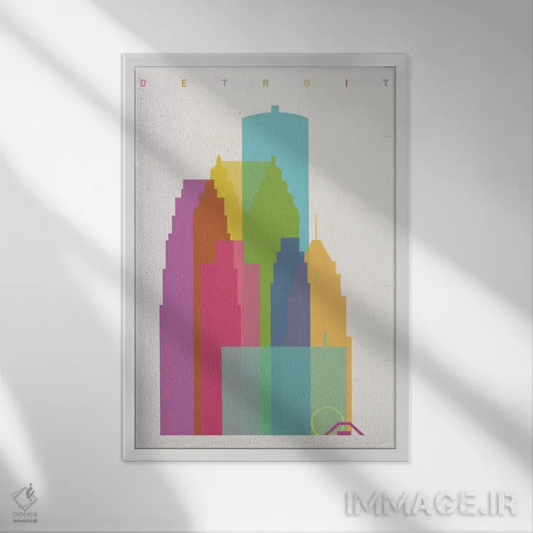 تابلو دکوراتیو دیترویت اثر یونی آلتر - نمای قابدار سفید