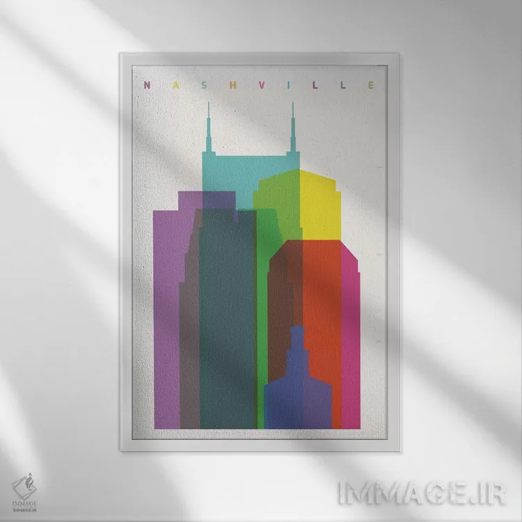 تابلو دکوراتیو نشویل اثر یونی آلتر - نمای قابدار سفید