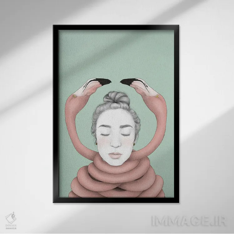 تابلو دکوراتیو پائولینا اثر یانین رویبال - نمای قابدار مشکی