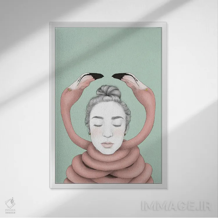 تابلو دکوراتیو پائولینا اثر یانین رویبال - نمای قابدار سفید