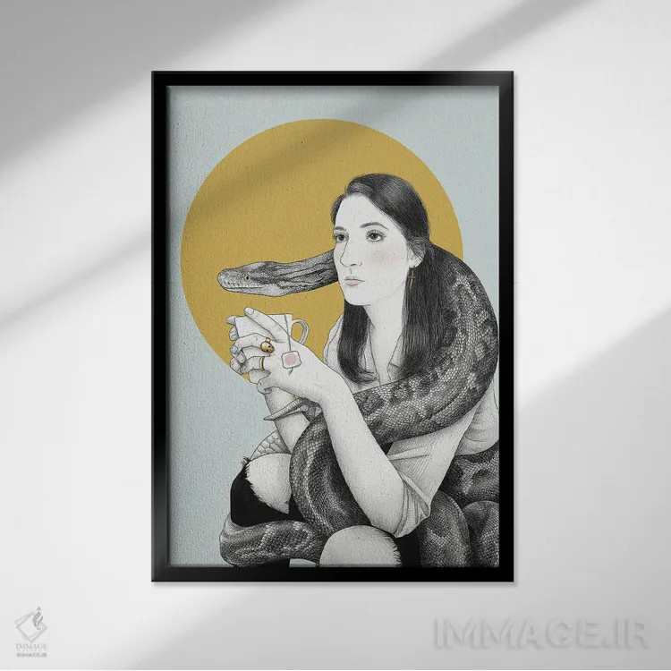 تابلو دکوراتیو تسلیم اثر یانین رویبال - نمای قابدار مشکی