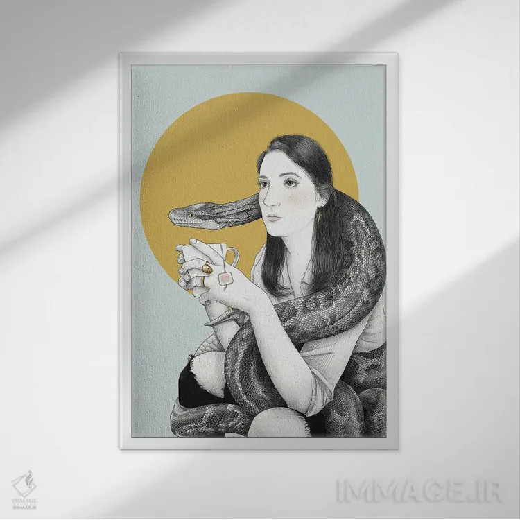 تابلو دکوراتیو تسلیم اثر یانین رویبال - نمای قابدار سفید