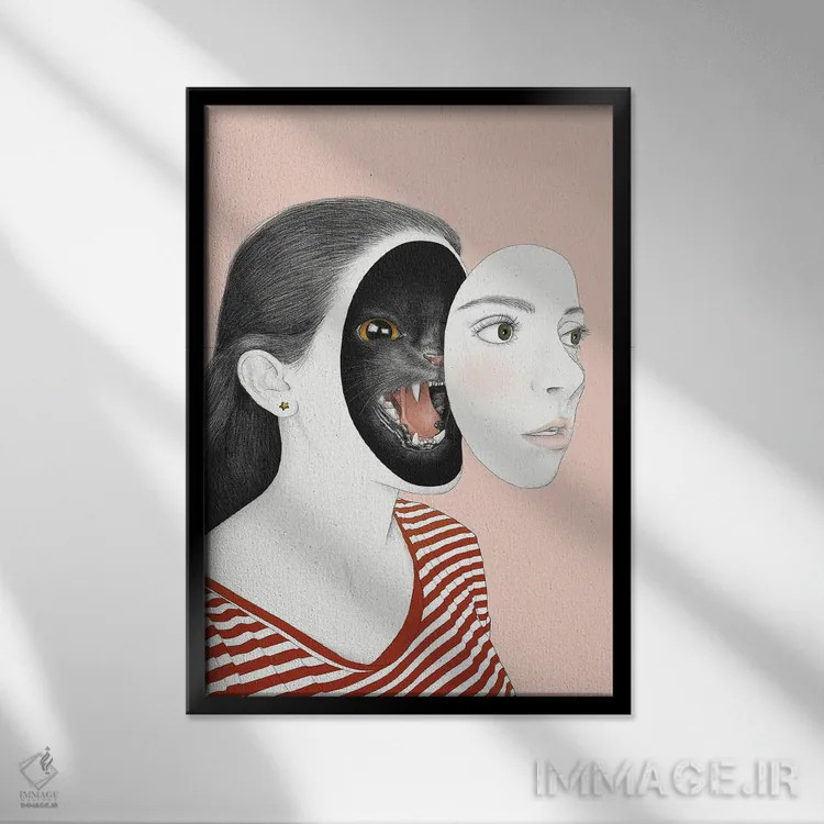 تابلو دکوراتیو اریکا اثر یانین رویبال - نمای قابدار مشکی