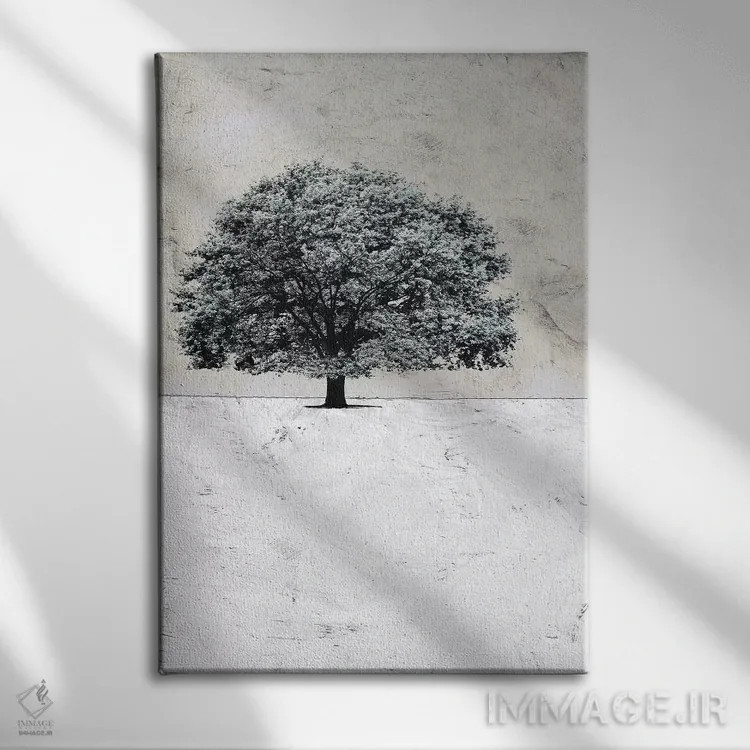 تابلو انتزاعی درخت سیاه قدیمی اثر ینون مابات - نمای روبهرو روی دیوار