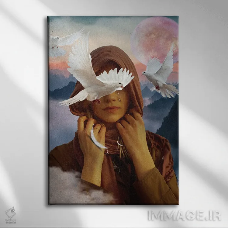 تابلو دکوراتیو وقتی کبوترها گریه می کنند اثر ایوون کولمن برنی - نمای روبهرو روی دیوار