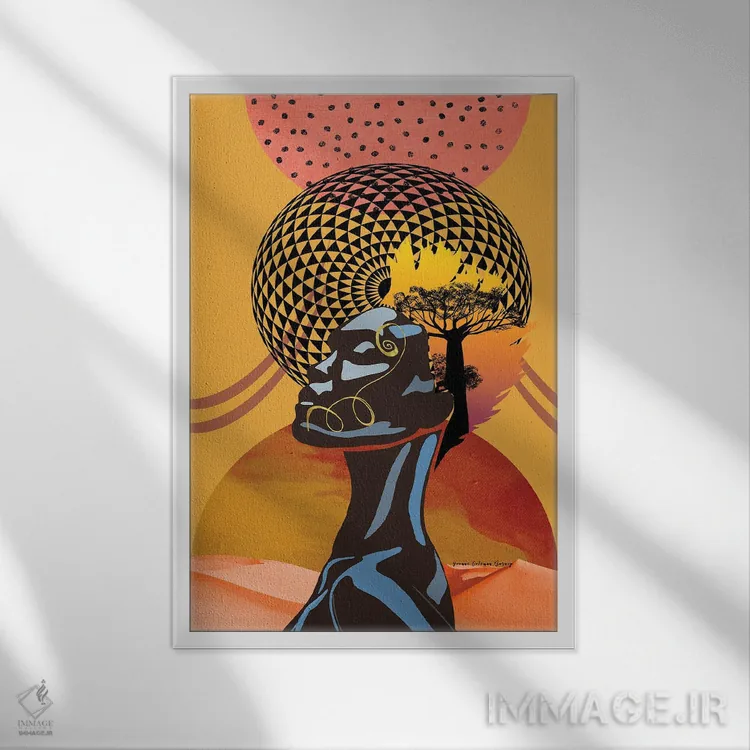 تابلو دکوراتیو زندگی من در آفتاب - استوار ایستاده اثر ایوون کولمن برنی - نمای قابدار سفید