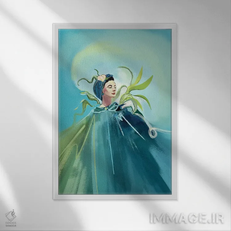 تابلو دکوراتیو بهار رترو اثر ییر آو د کت - نمای قابدار سفید