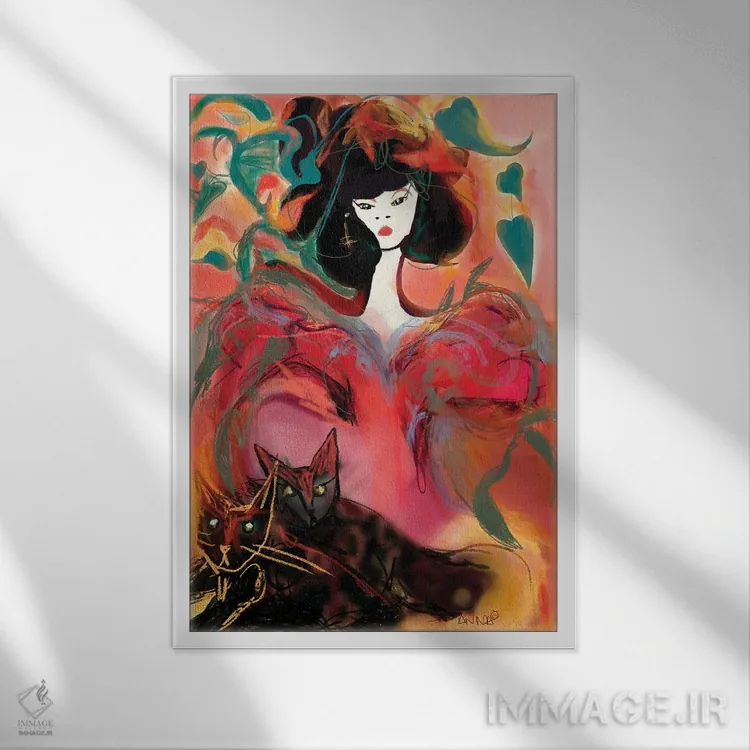 تابلو دکوراتیو چینی گری عصر سال ۲۰۰۰ اثر ییر آو د کت - نمای قابدار سفید