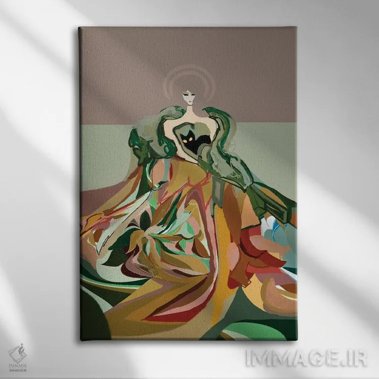تابلو دکوراتیو گربه مامان وصله دوزی شده اثر ییر آو د کت - نمای روبهرو روی دیوار