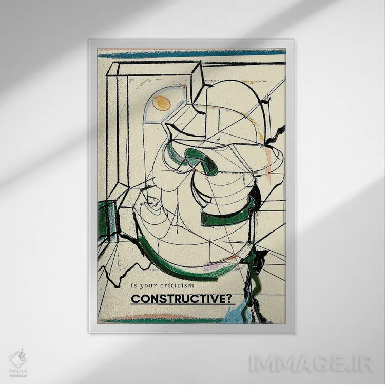 تابلو انتزاعی مطالعه معماری اثر ییر آو د کت - نمای قابدار سفید