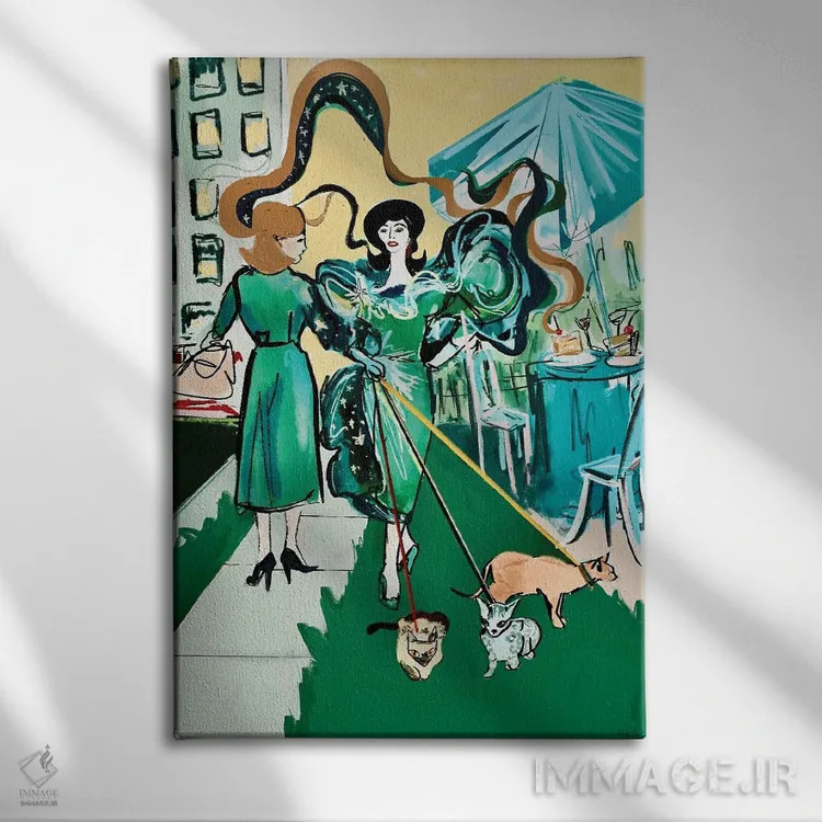 تابلو مدرن کت واک گربه قرن میانه اثر ییر آو د کت - نمای روبهرو روی دیوار