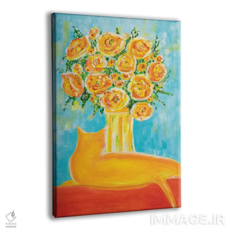 تابلو انتزاعی طلایی اثر یولاندا فرناندز-شبکو - نمای پرسپکتیو محصول