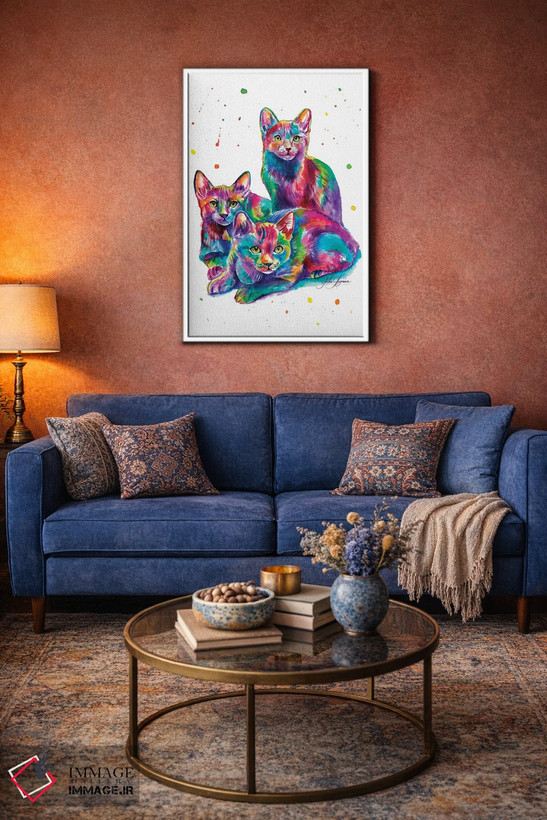 تابلو دکوراتیو سه گانه بچه گربه ها اثر یوبیس گوسمان - D3W