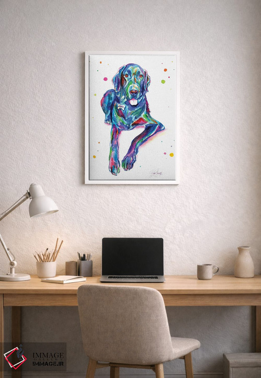 تابلو دکوراتیو دانمارکی بزرگ رنگارنگ اثر یوبیس گوسمان - D1W