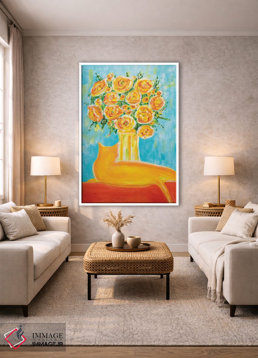 تابلو انتزاعی طلایی اثر یولاندا فرناندز-شبکو - D1W