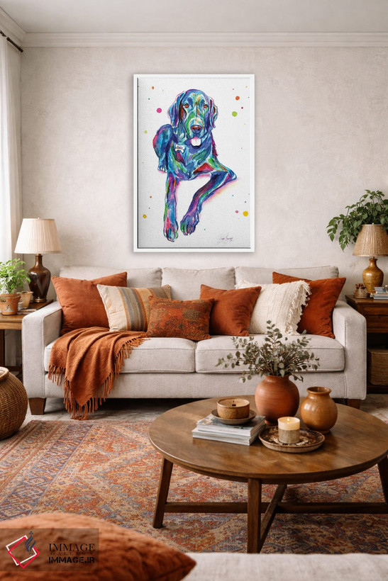 تابلو دکوراتیو دانمارکی بزرگ رنگارنگ اثر یوبیس گوسمان - D3W