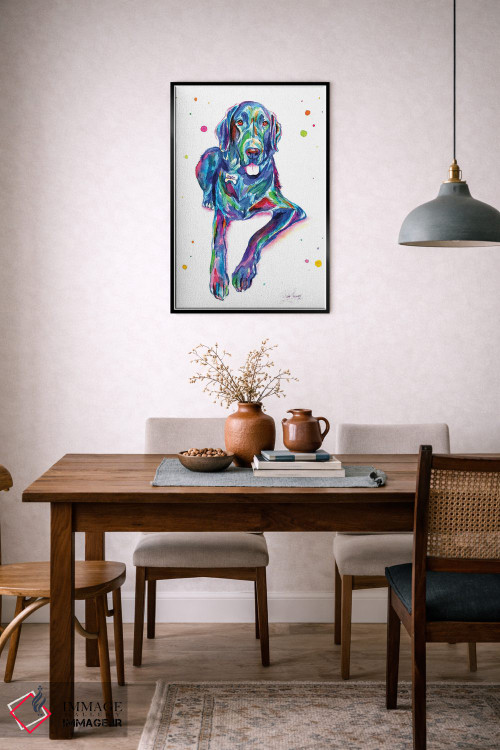 تابلو دکوراتیو دانمارکی بزرگ رنگارنگ اثر یوبیس گوسمان - D6B