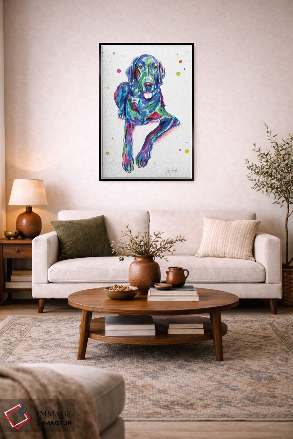 تابلو دکوراتیو دانمارکی بزرگ رنگارنگ اثر یوبیس گوسمان - D5B